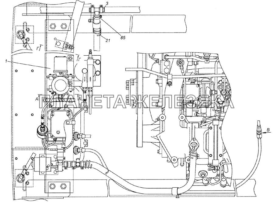 6520-8106001-20 Установка подогревателя 14ТС-10 КамАЗ-6522 (Euro-2, 3)